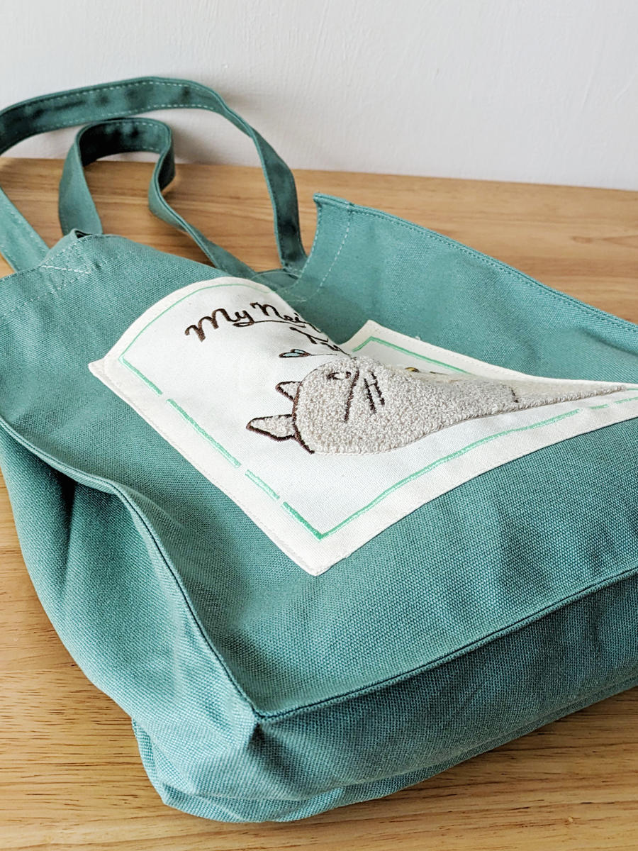 my neighbor totoro green tote bag